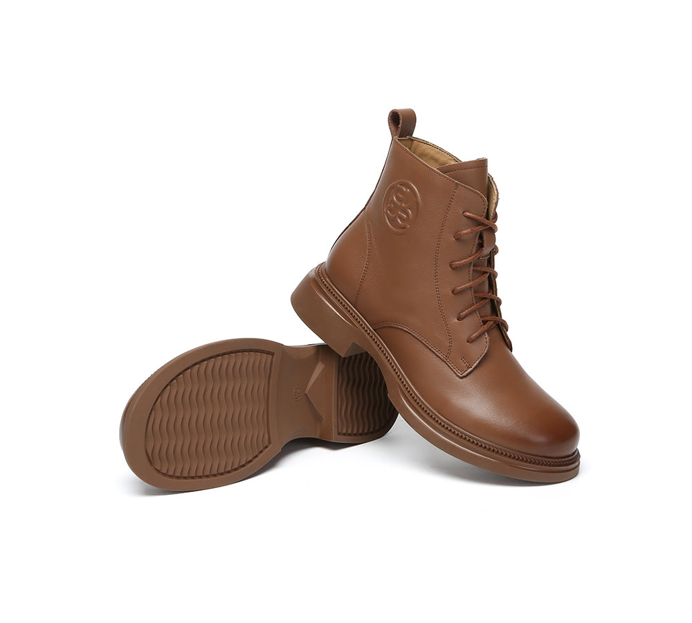 Women Leather Lace Up Ankle Boots Gabriela