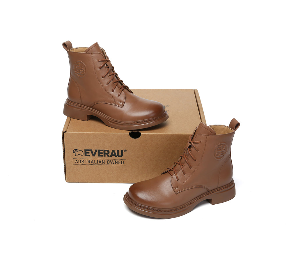 Women Leather Lace Up Ankle Boots Gabriela