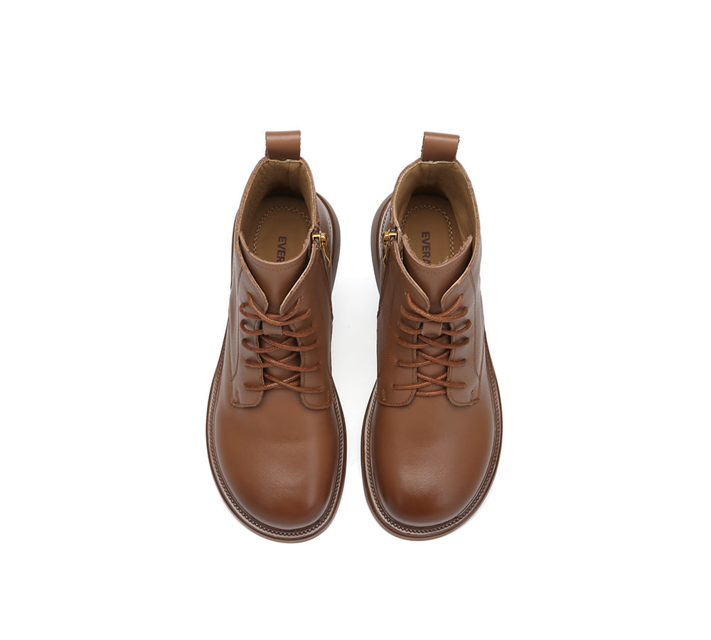 Women Leather Lace Up Ankle Boots Gabriela