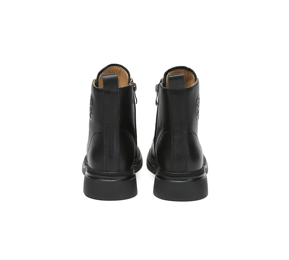 Women Leather Lace Up Ankle Boots Gabriela