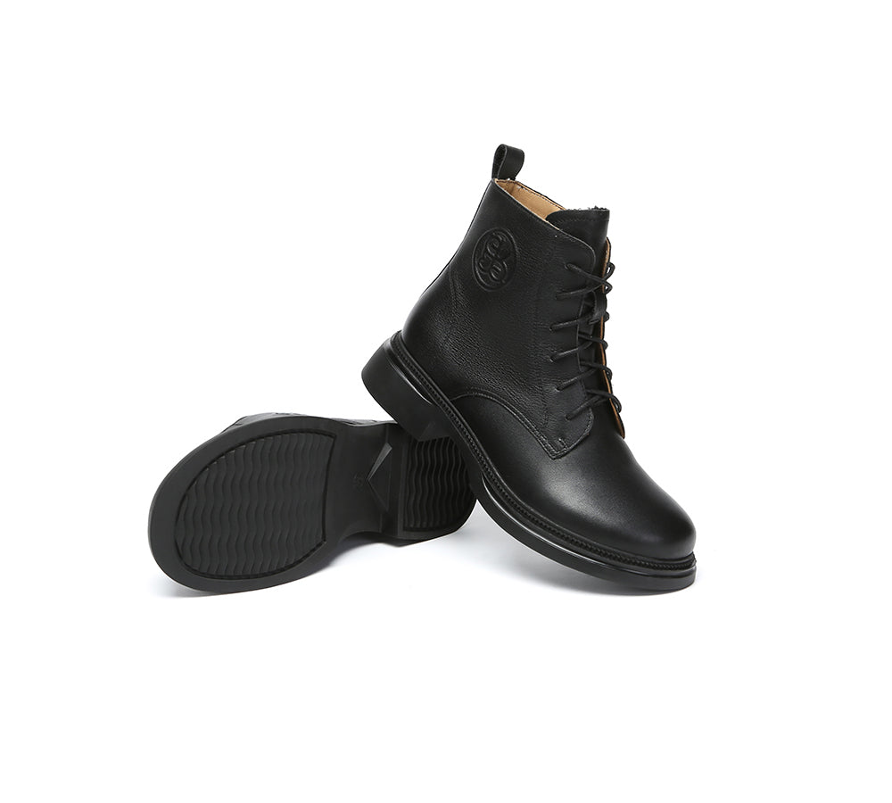 Women Leather Lace Up Ankle Boots Gabriela