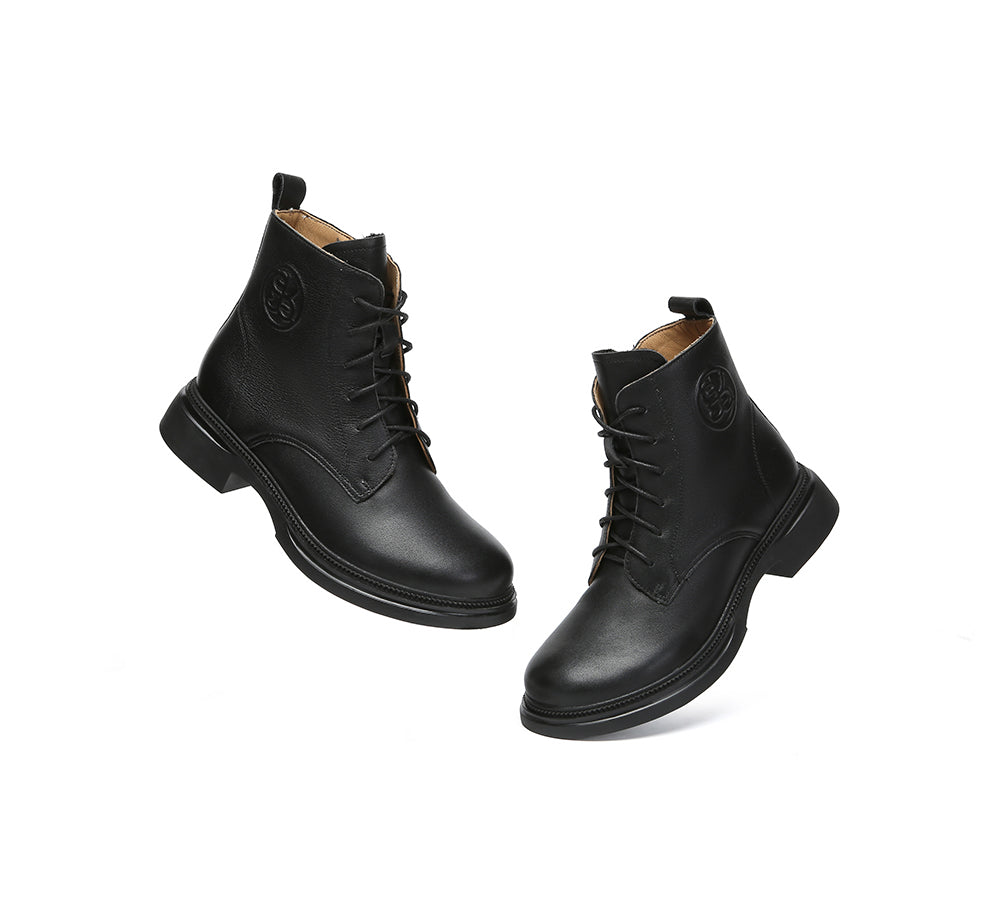 Women Leather Lace Up Ankle Boots Gabriela