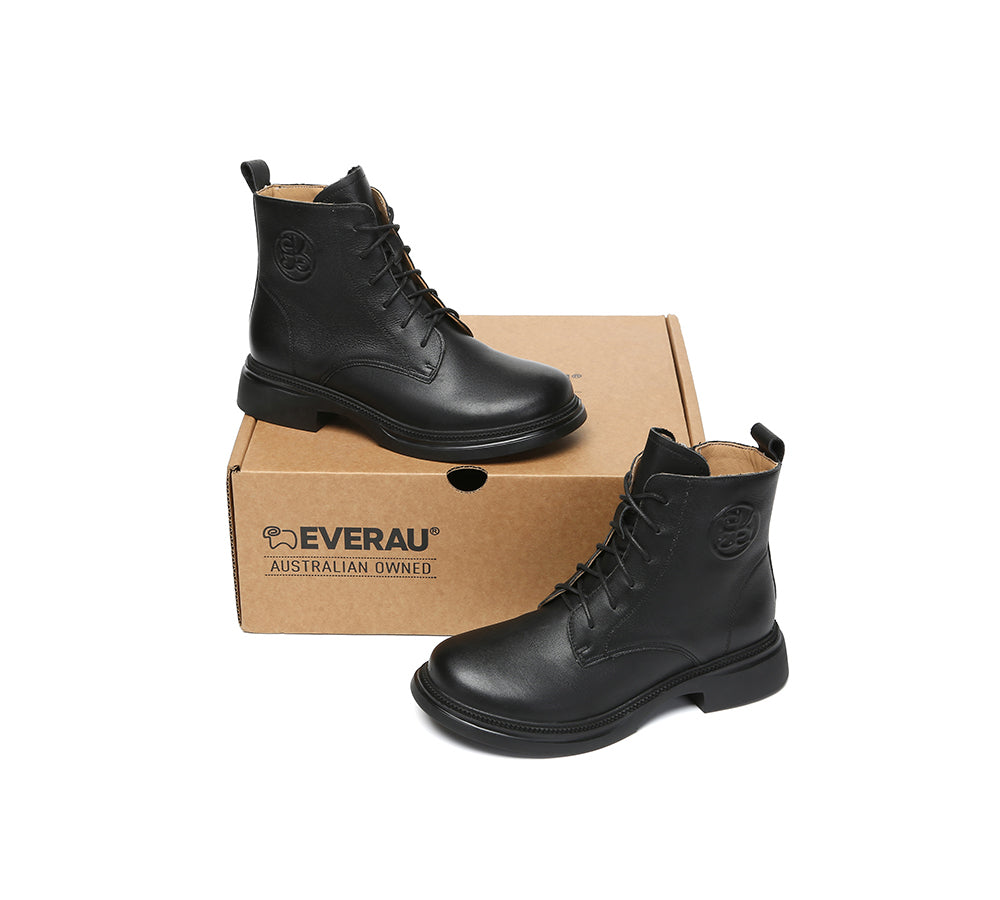Women Leather Lace Up Ankle Boots Gabriela