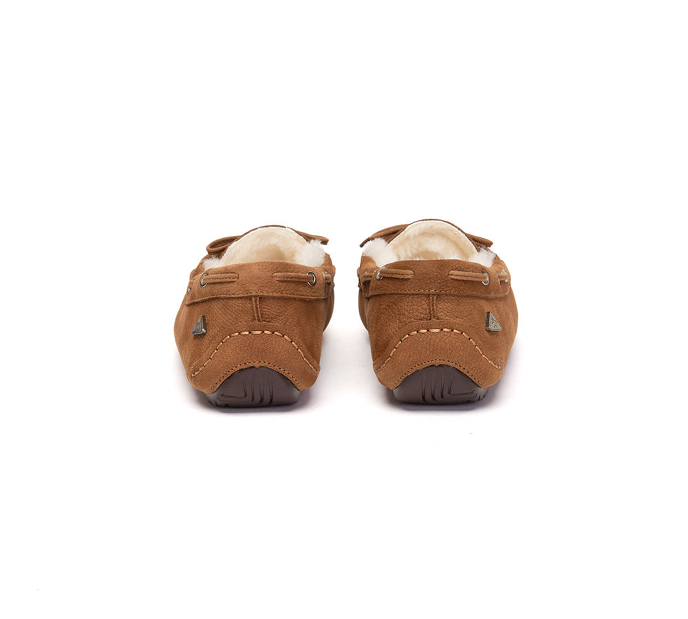 UGG Slippers Women Sheepskin Wool Bow Moccasins Pommie