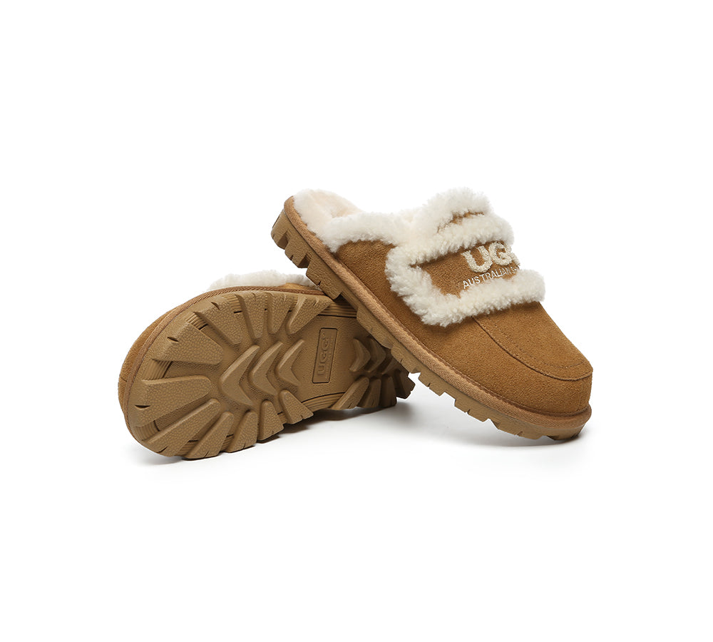 UGG Slippers Men Sheepskin Wool Large Size Rilee