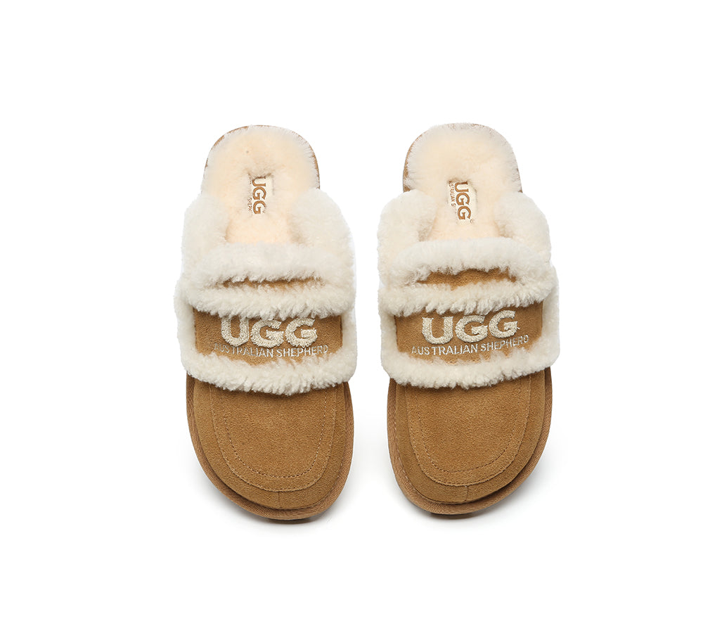 UGG Slippers Men Sheepskin Wool Large Size Rilee