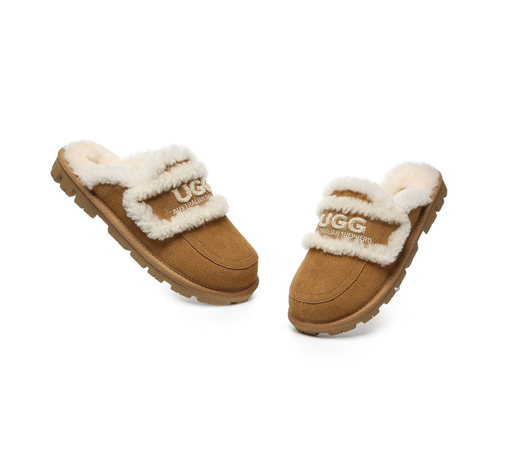 UGG Slippers Men Sheepskin Wool Large Size Rilee