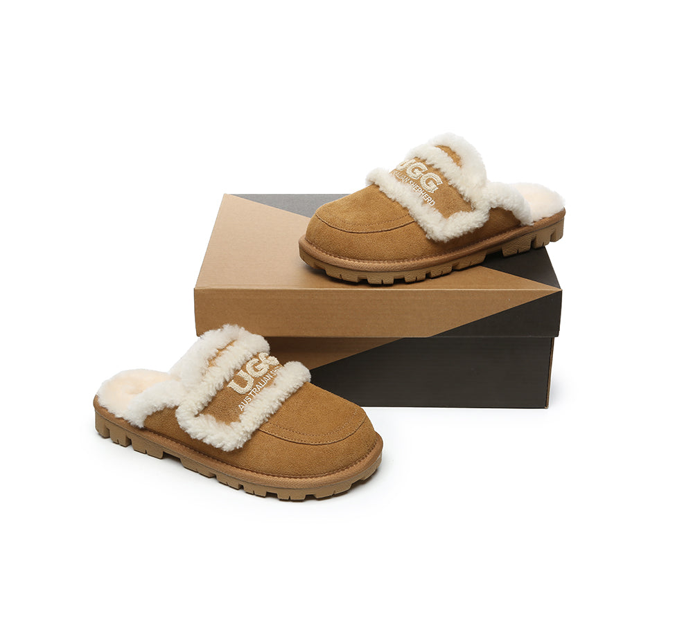 UGG Slippers Men Sheepskin Wool Large Size Rilee