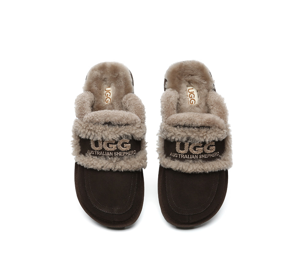 UGG Slippers Men Sheepskin Wool Large Size Rilee