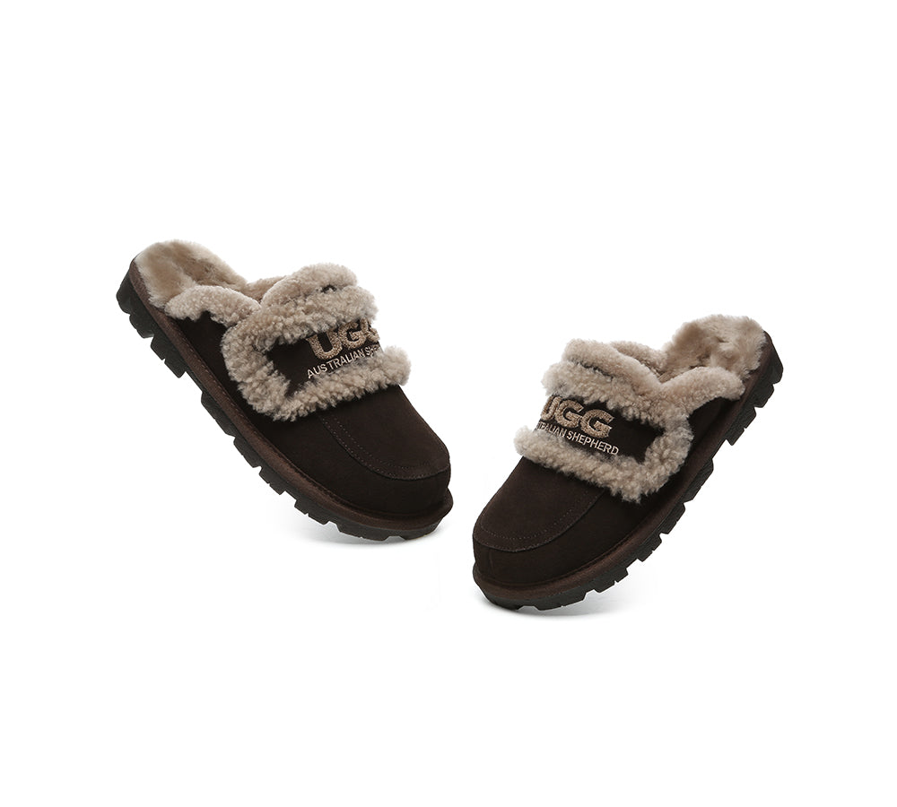 UGG Slippers Men Sheepskin Wool Large Size Rilee