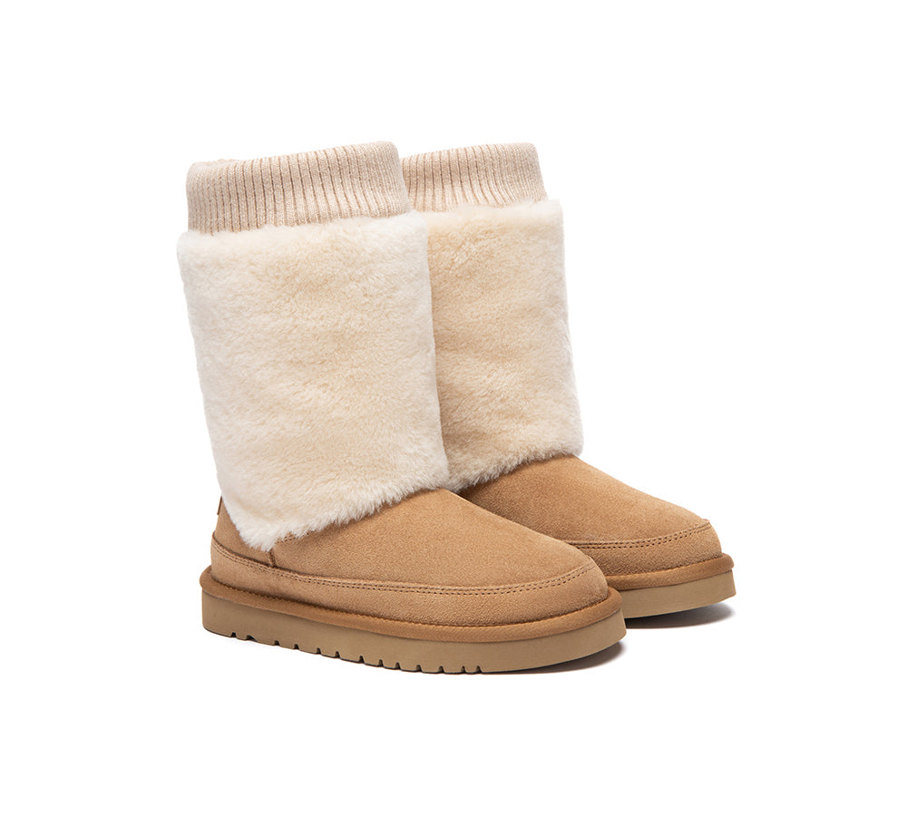 UGG Boots Women Sheepskin Wool Stretchy Short Millen