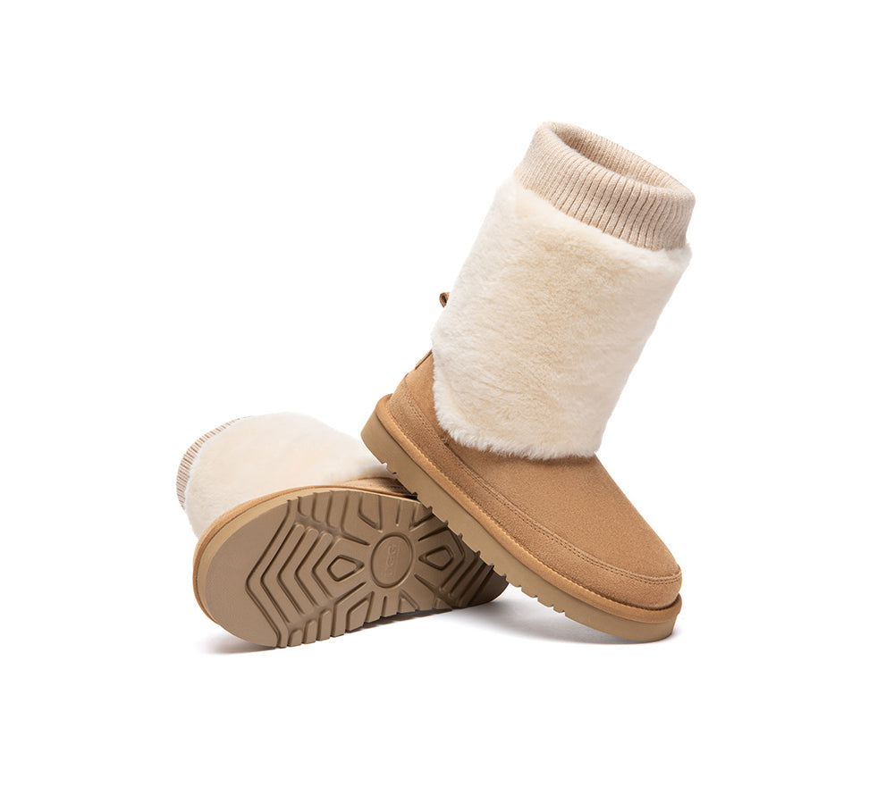 UGG Boots Women Sheepskin Wool Stretchy Short Millen