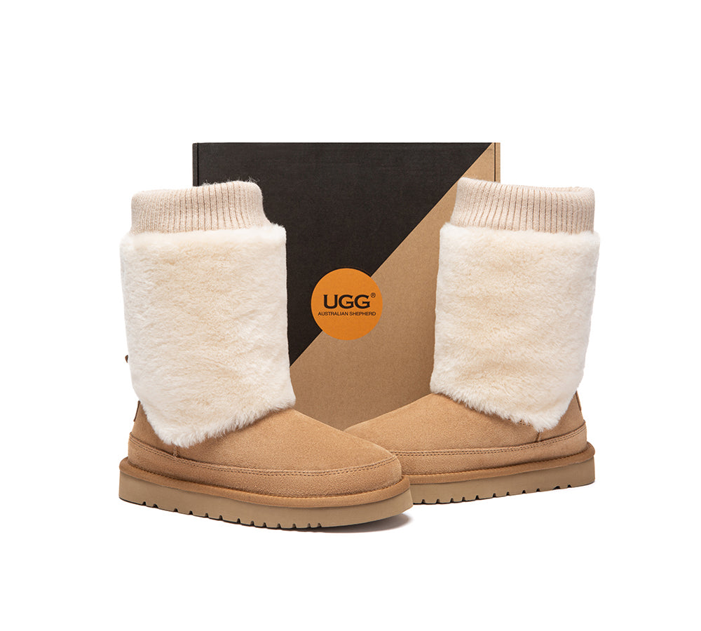 UGG Boots Women Sheepskin Wool Stretchy Short Millen