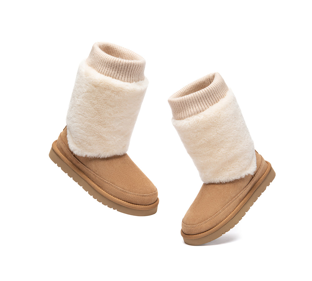 UGG Boots Women Sheepskin Wool Stretchy Short Millen