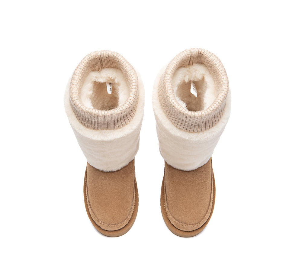 UGG Boots Women Sheepskin Wool Stretchy Short Millen