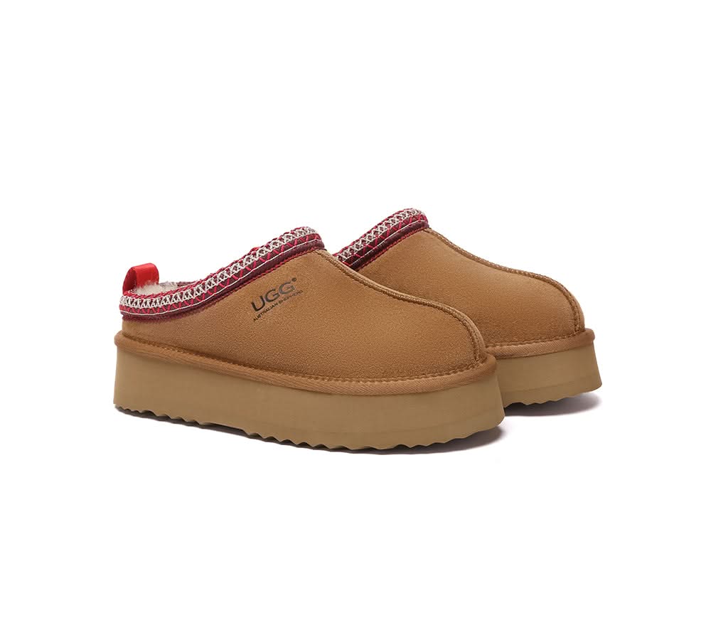 UGG Slippers Sheepskin Wool Ankle Platform Tazzy Tay