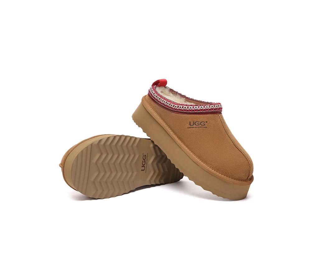 UGG Slippers Sheepskin Wool Ankle Platform Tazzy Tay