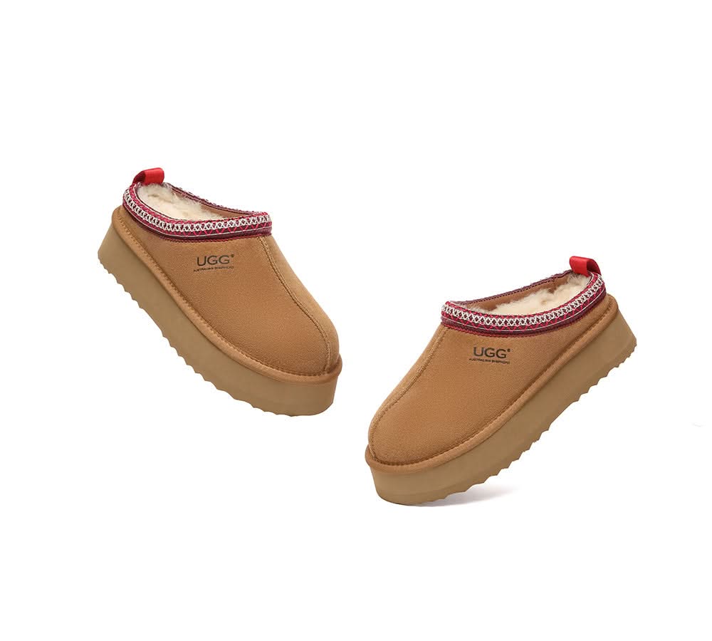 UGG Slippers Sheepskin Wool Ankle Platform Tazzy Tay