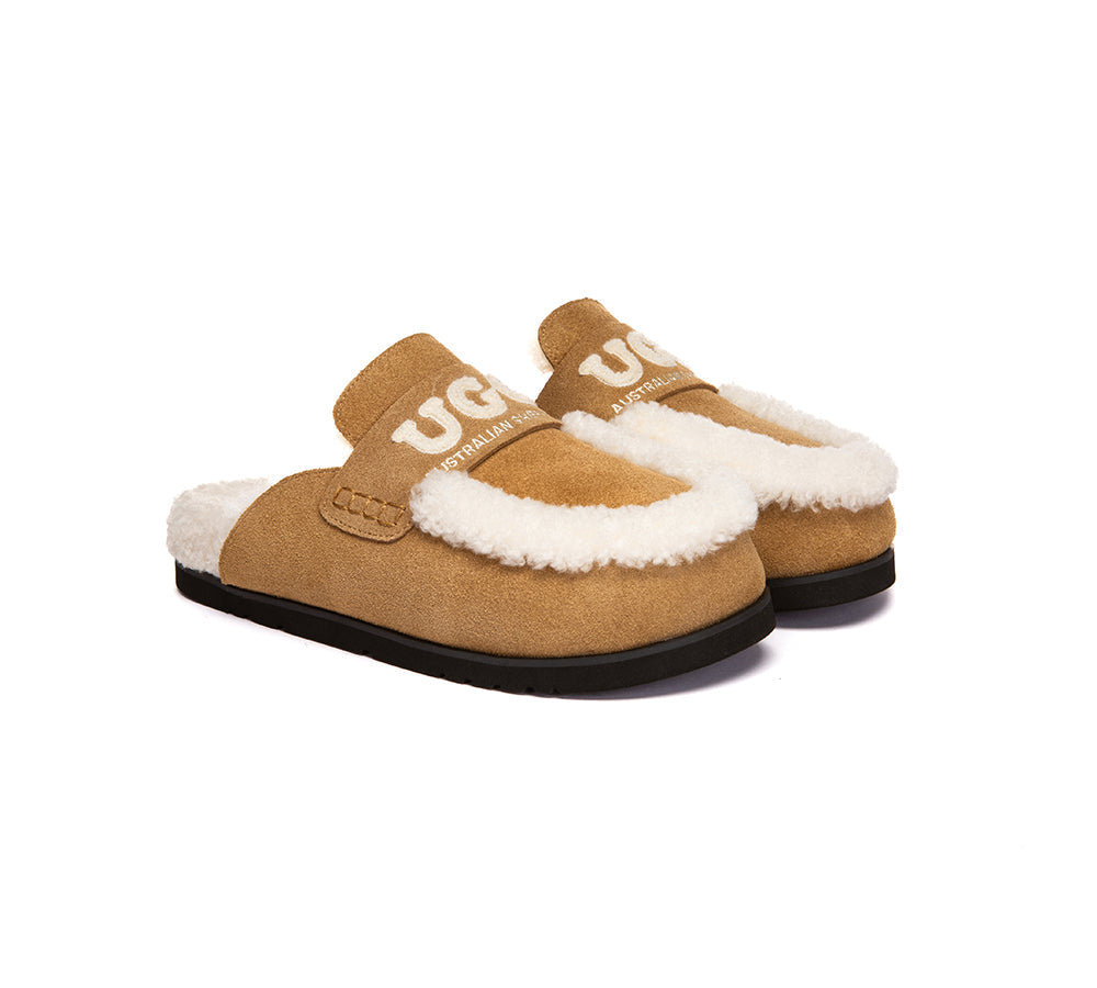 UGG Slippers Women Sheepskin Wool Shearling Lora