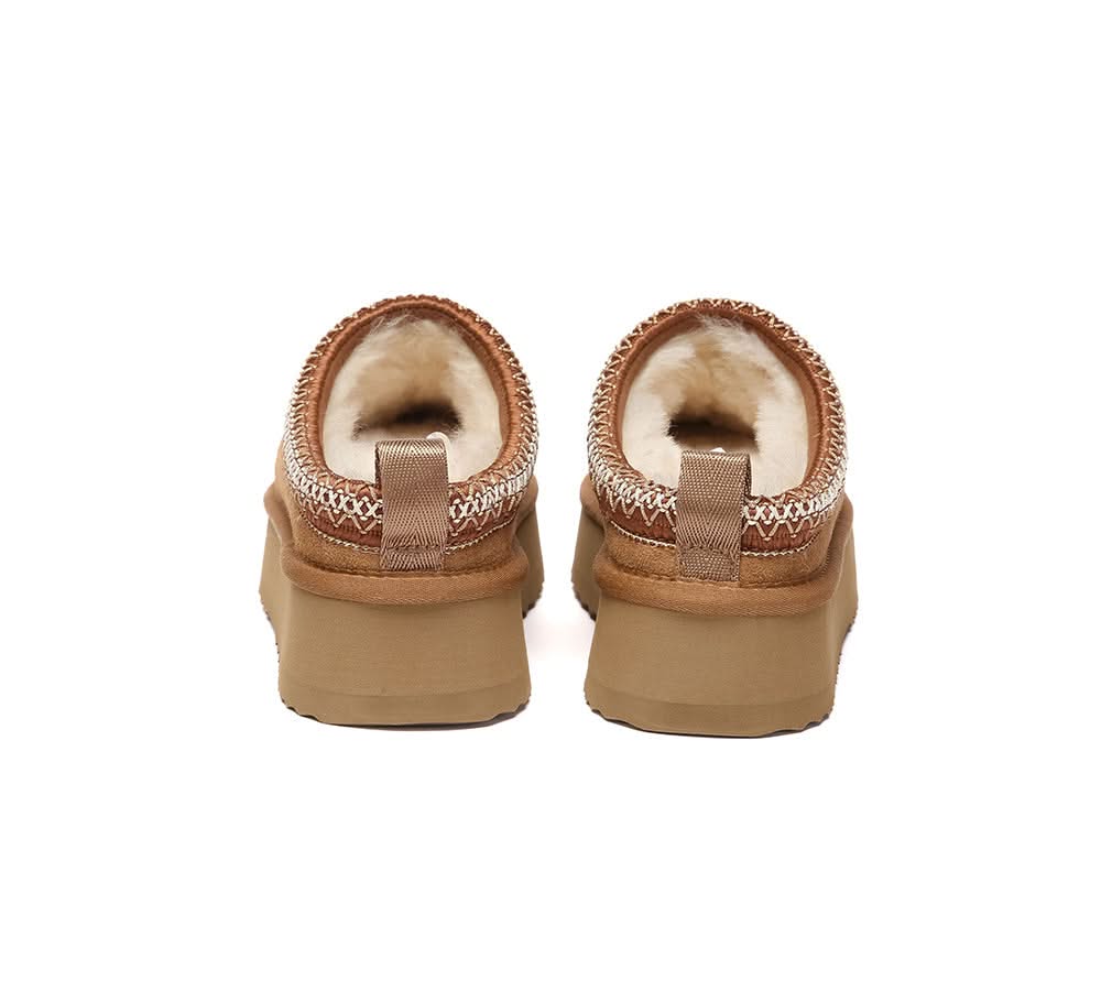 UGG Slippers Sheepskin Wool Ankle Platform Tazzy Tay