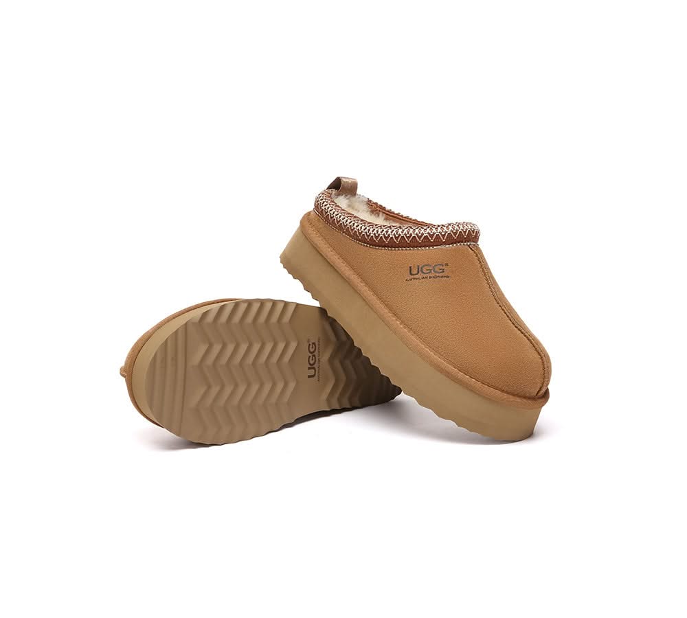 UGG Slippers Sheepskin Wool Ankle Platform Tazzy Tay