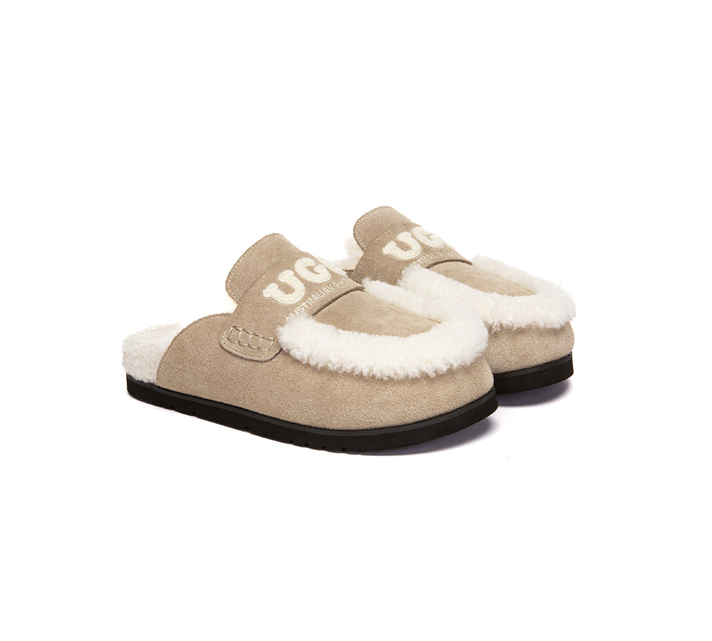 UGG Slippers Women Sheepskin Wool Shearling Lora