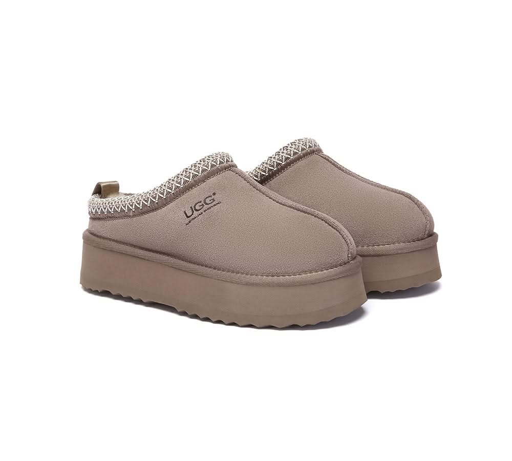 UGG Slippers Sheepskin Wool Ankle Platform Tazzy Tay