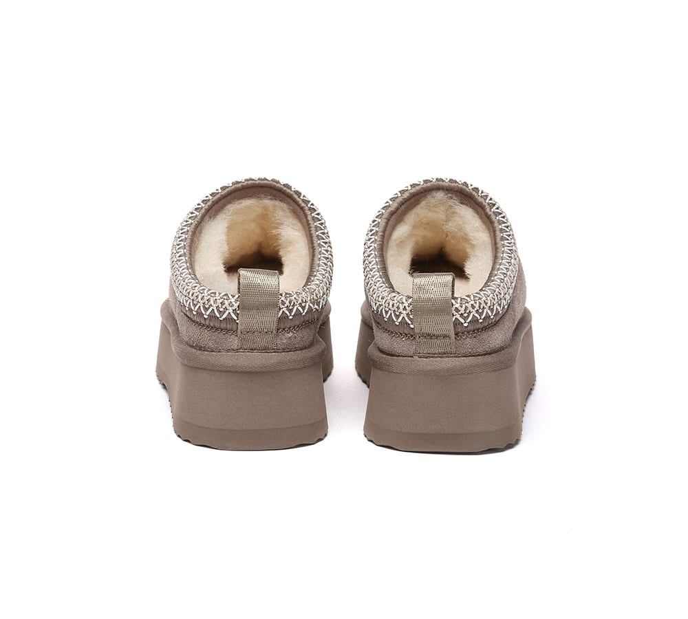 UGG Slippers Sheepskin Wool Ankle Platform Tazzy Tay