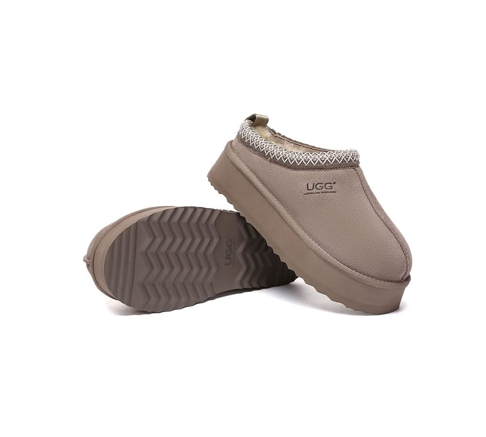 UGG Slippers Sheepskin Wool Ankle Platform Tazzy Tay