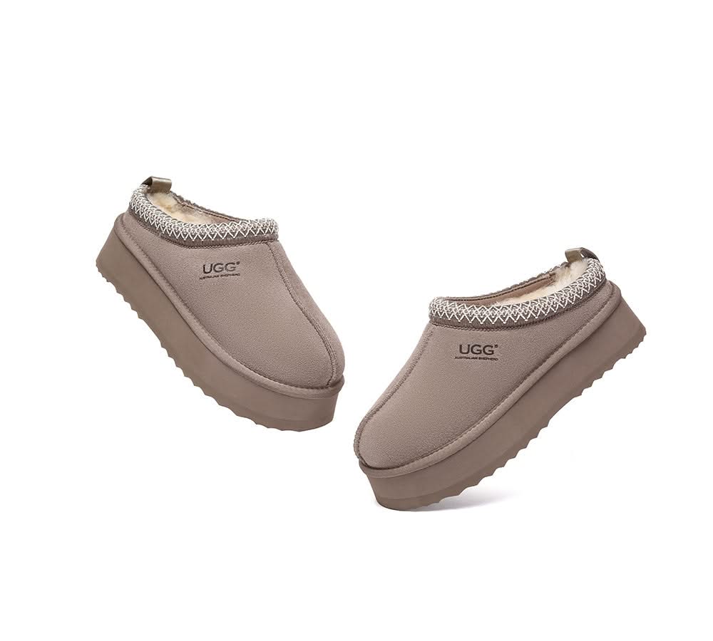 UGG Slippers Sheepskin Wool Ankle Platform Tazzy Tay