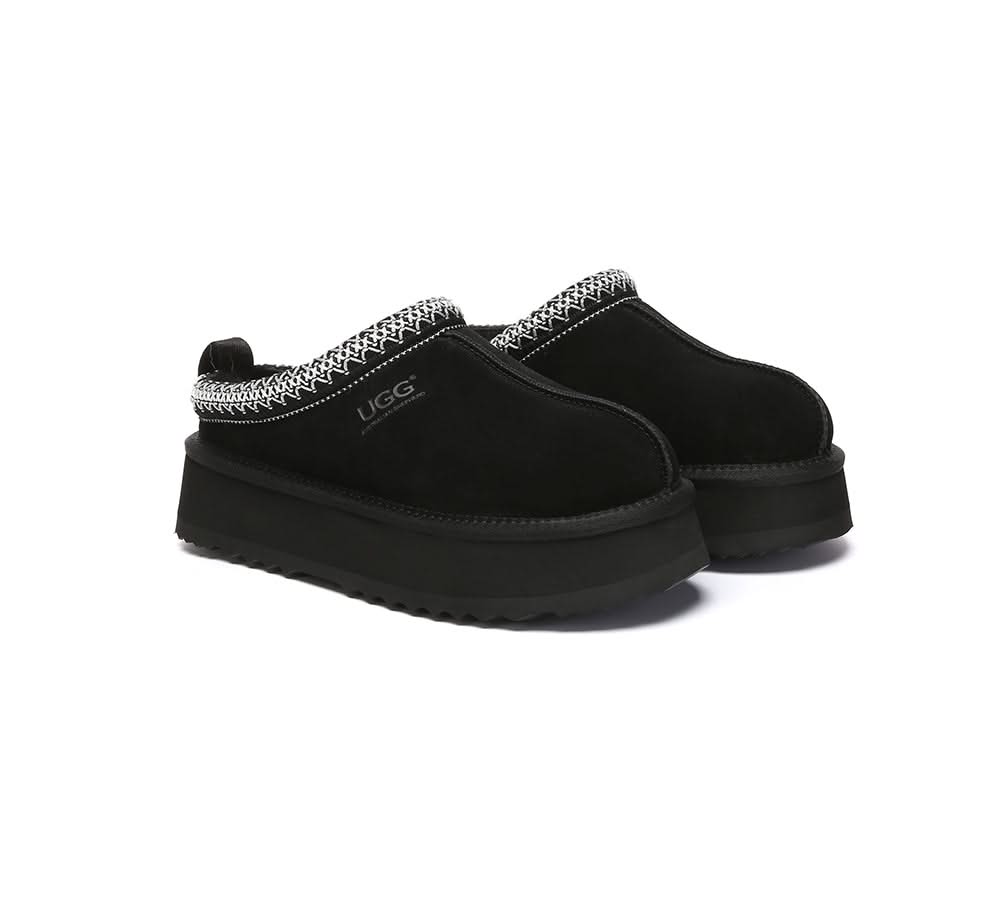 UGG Slippers Sheepskin Wool Ankle Platform Tazzy Tay