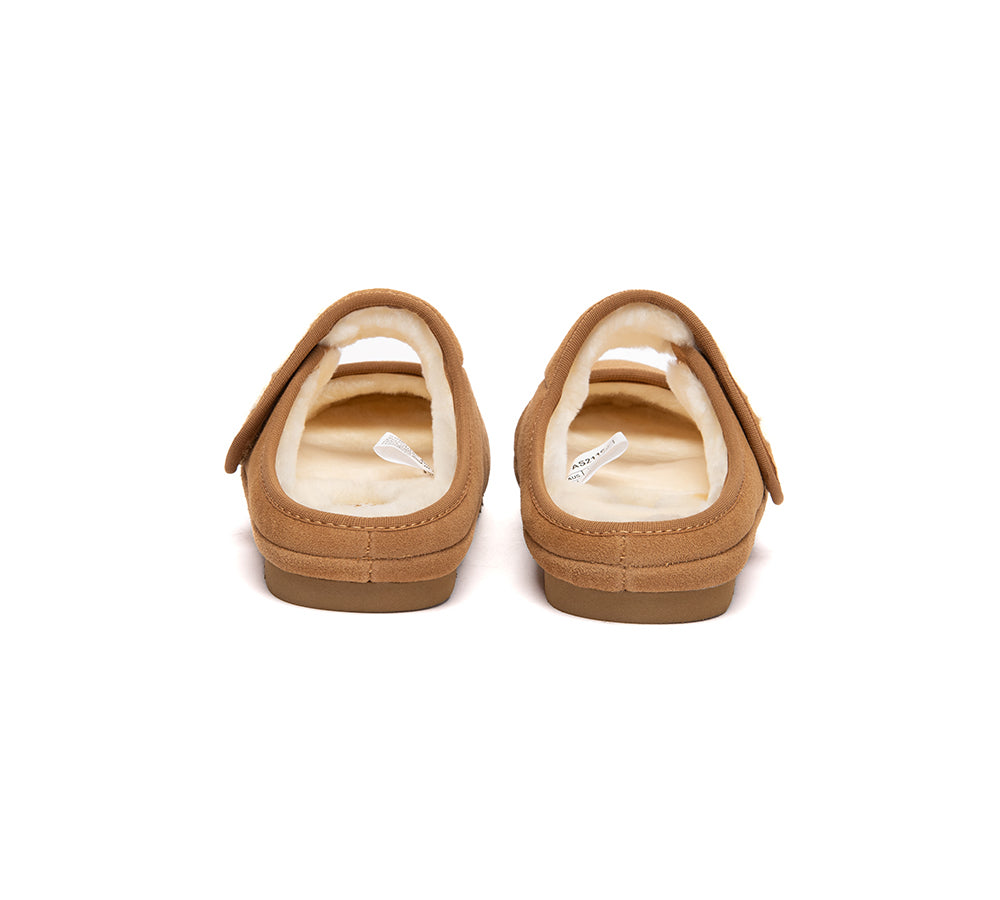 UGG Slippers Sheepskin Wool Adjustable Strap Mary Jane Velly