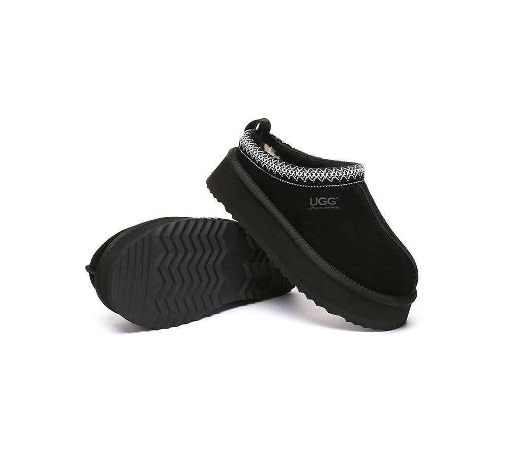 UGG Slippers Sheepskin Wool Ankle Platform Tazzy Tay
