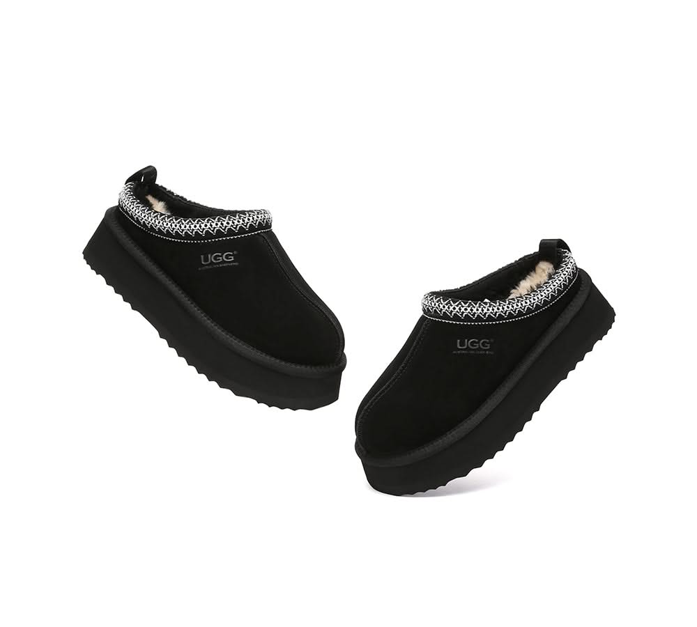 UGG Slippers Sheepskin Wool Ankle Platform Tazzy Tay