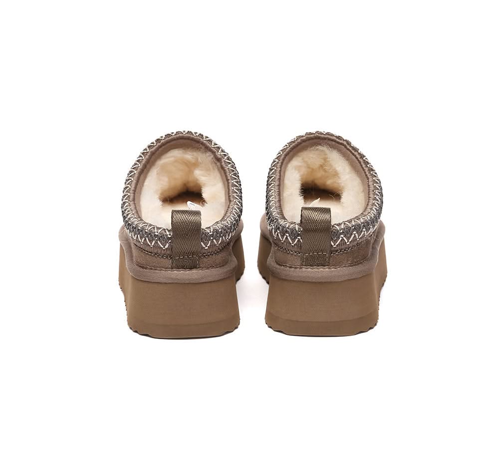 UGG Slippers Sheepskin Wool Ankle Platform Tazzy Tay