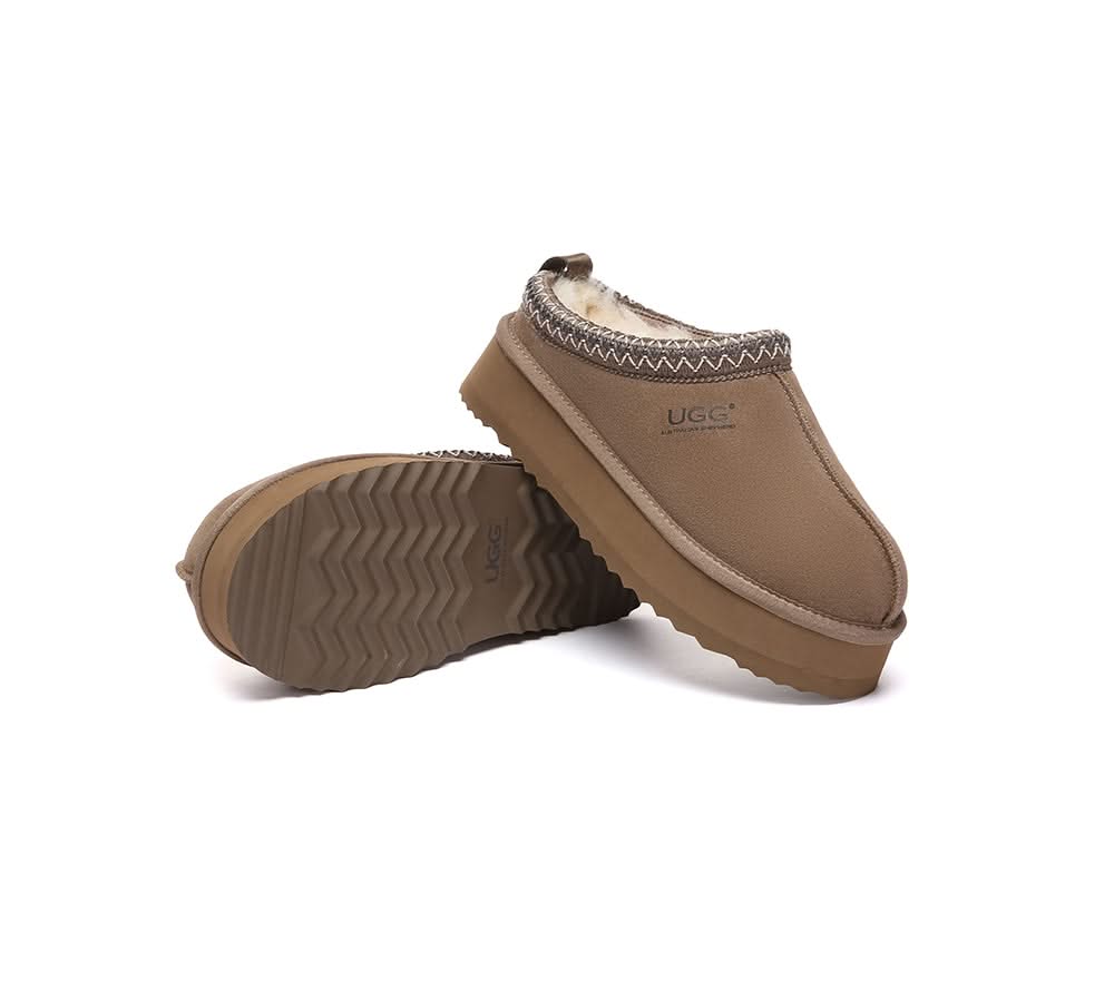 UGG Slippers Sheepskin Wool Ankle Platform Tazzy Tay