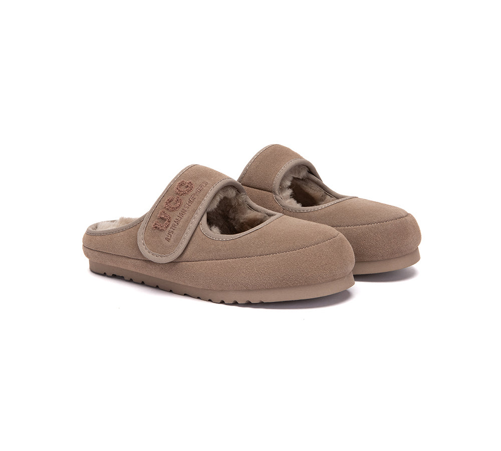 UGG Slippers Sheepskin Wool Adjustable Strap Mary Jane Velly