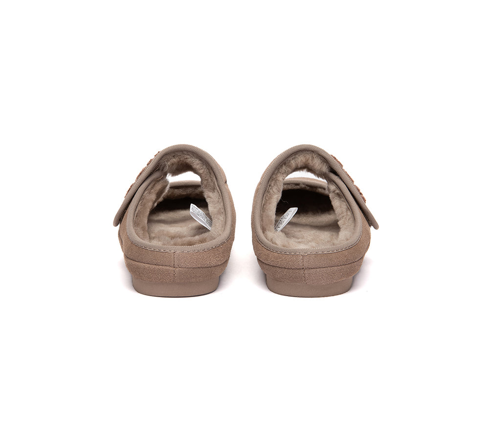 UGG Slippers Sheepskin Wool Adjustable Strap Mary Jane Velly