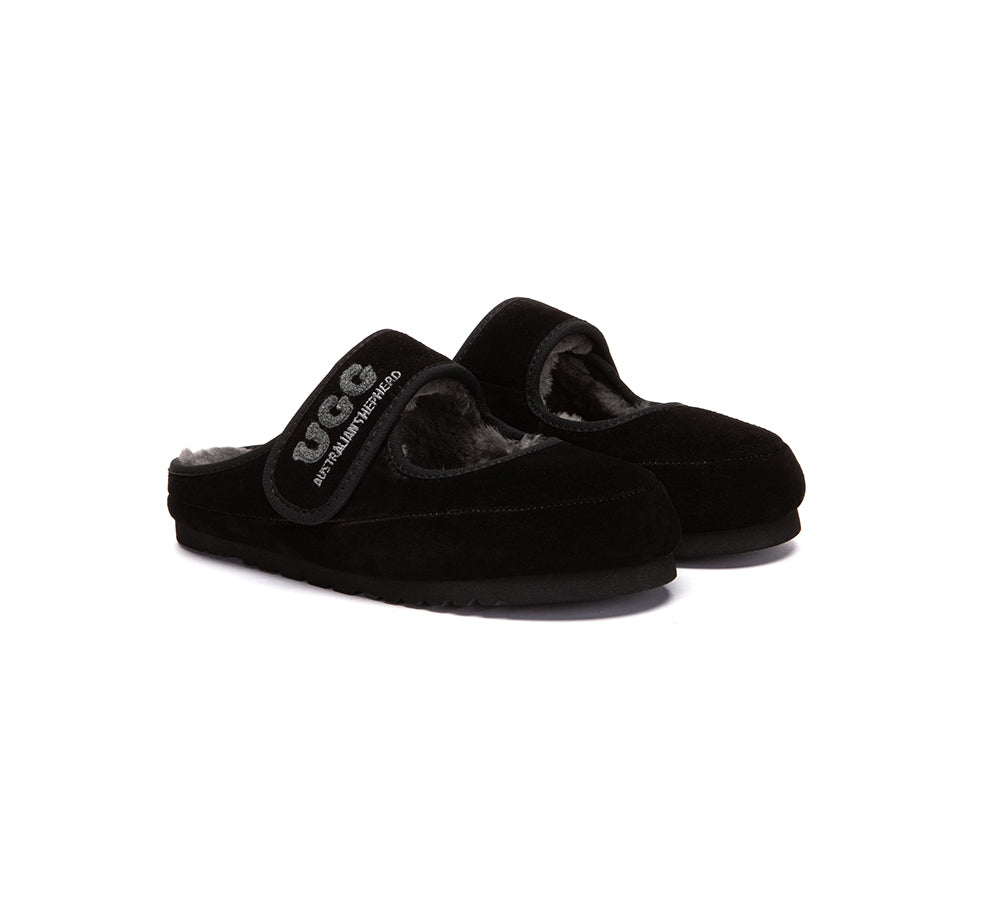 UGG Slippers Sheepskin Wool Adjustable Strap Mary Jane Velly