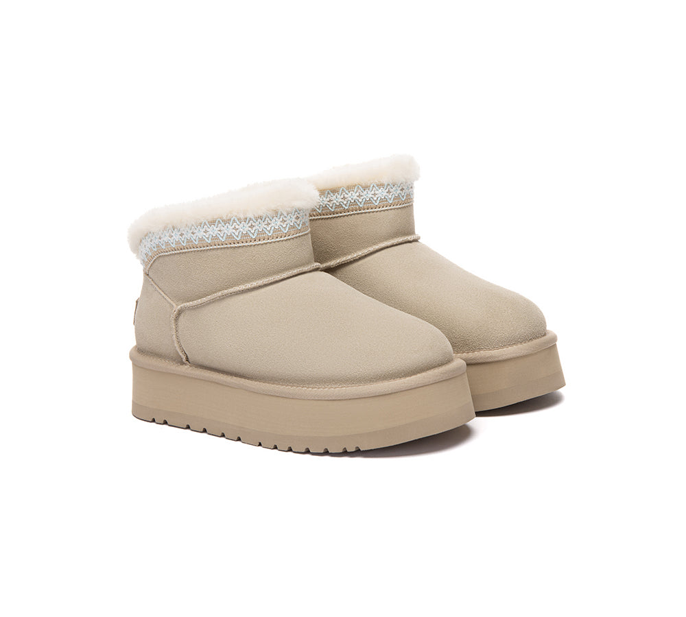 UGG Boots Women Sheepskin Wool Platform Liora