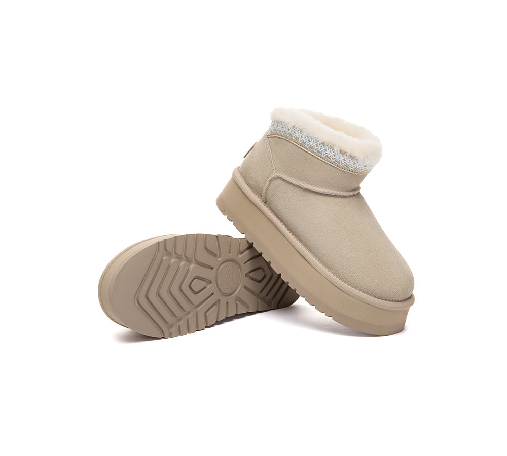 UGG Boots Women Sheepskin Wool Platform Liora