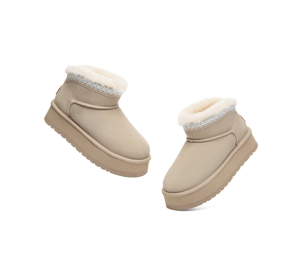 UGG Boots Women Sheepskin Wool Platform Liora