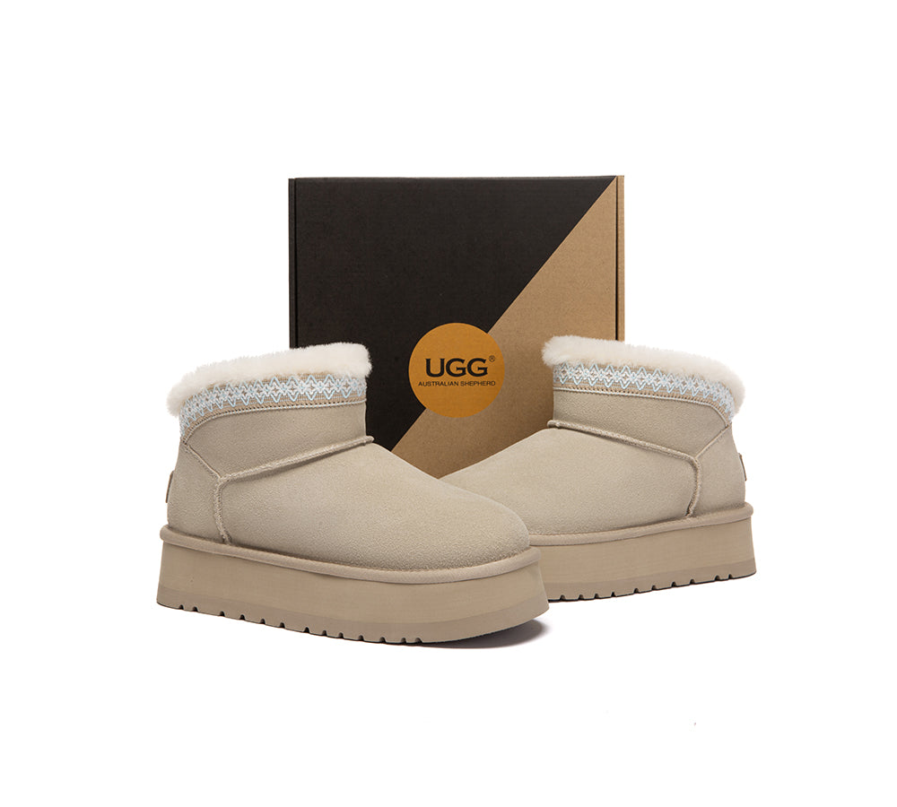 UGG Boots Women Sheepskin Wool Platform Liora
