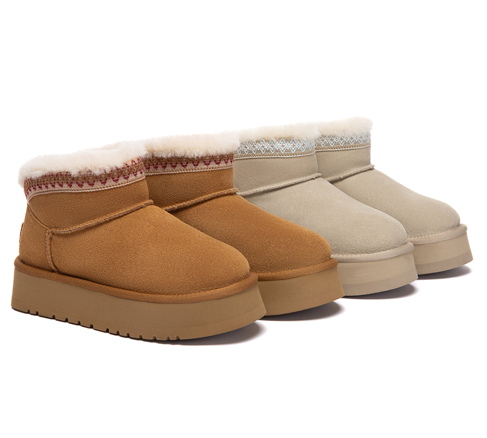 UGG Boots Women Sheepskin Wool Platform Liora