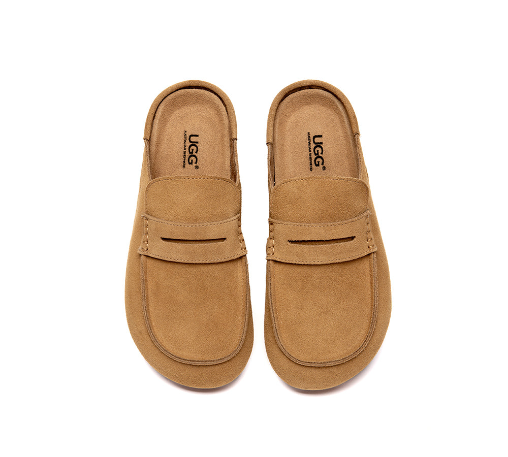 Unisex Suede Slip On Casual Mules Casten