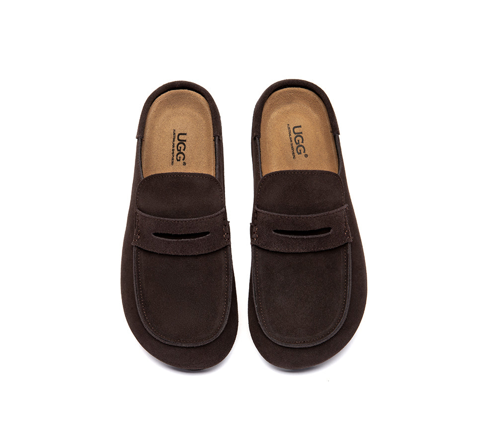 Unisex Suede Slip On Casual Mules Casten