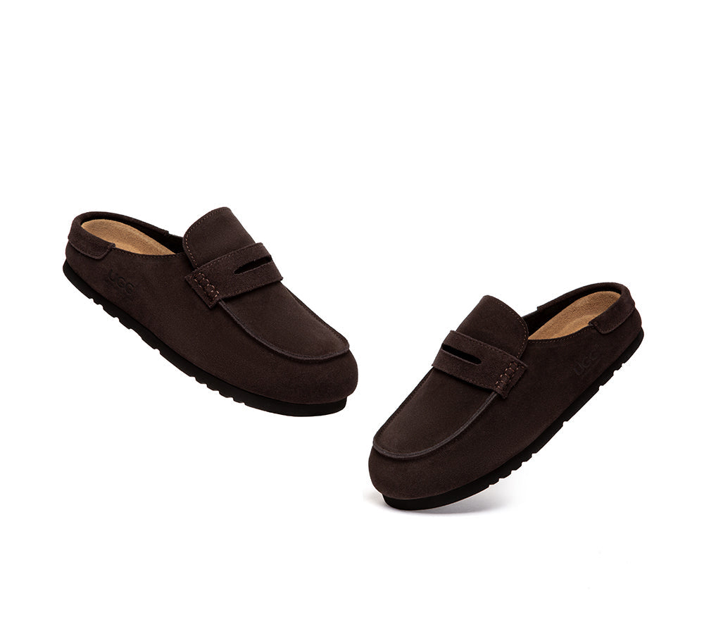 Unisex Suede Slip On Casual Mules Casten