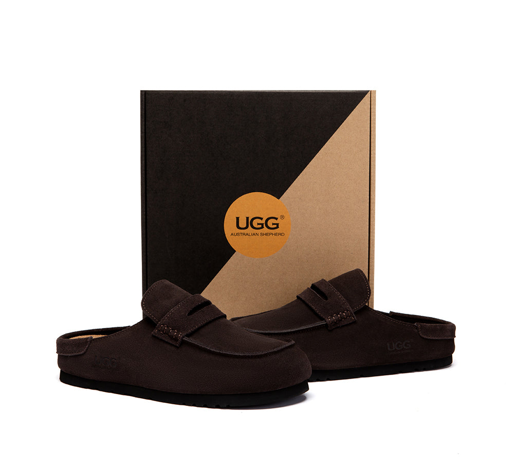 Unisex Suede Slip On Casual Mules Casten