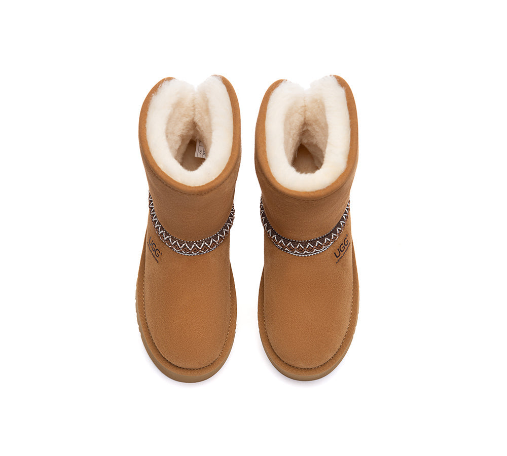 UGG Boots Sheepskin Wool Short Knitted Platform Fayle