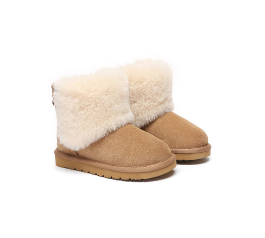 UGG Boots Kids Sheepskin Wool Collar Bambi